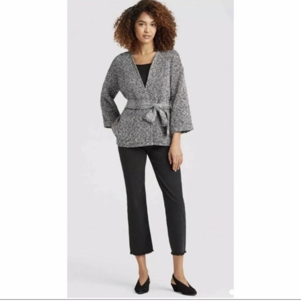 Eileen Fisher Black bracelet cotton jacket